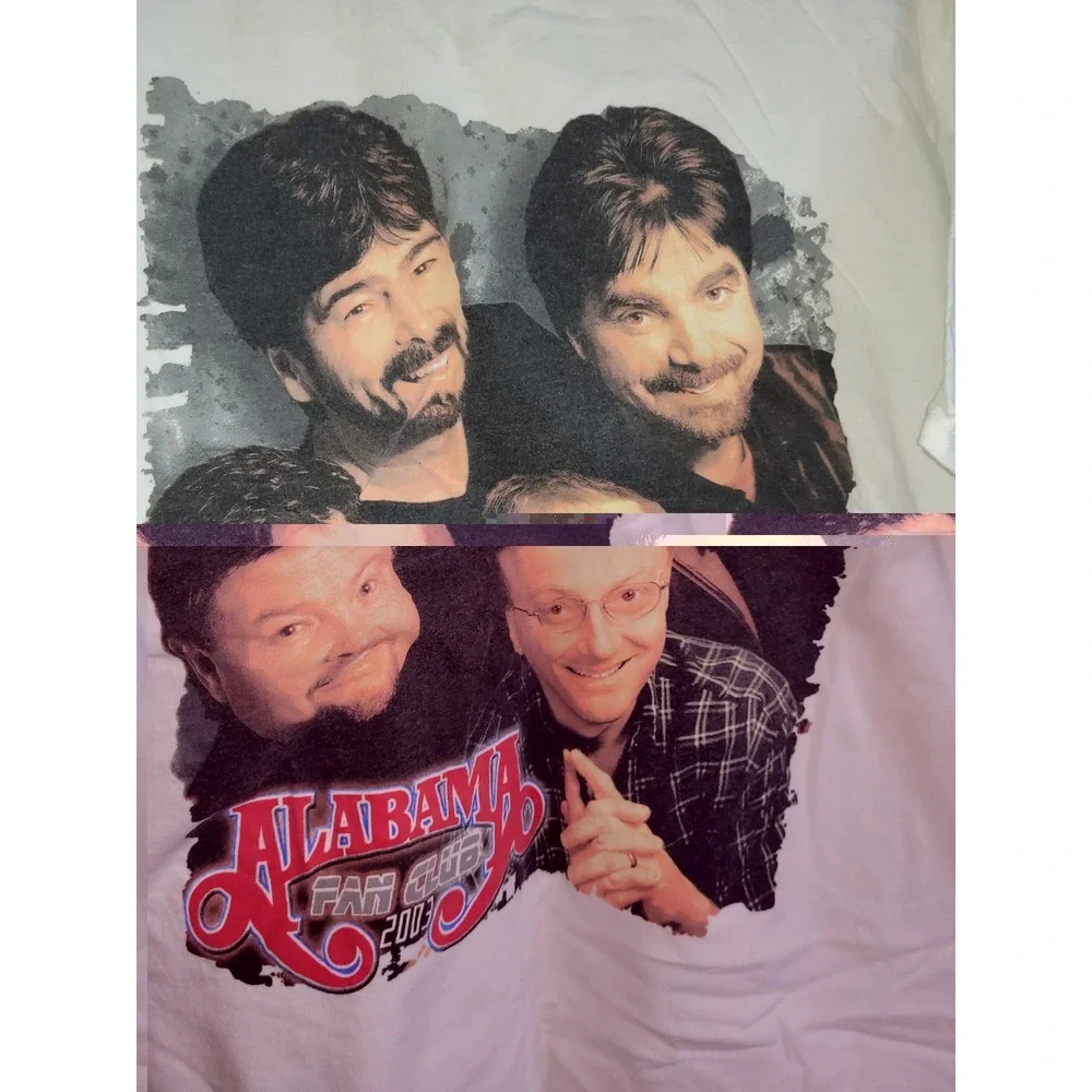 2 Alabama Fan Club Member 1999/2003 Country Music T-Shirts, Size X-Large/large